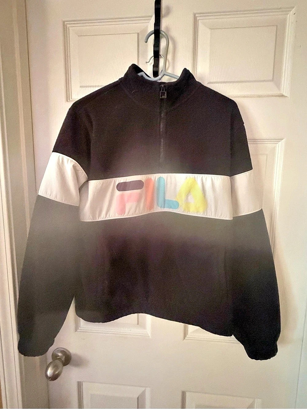 Fila Colorblock Pastel Logo Quarter-Zip Fleece Pullover